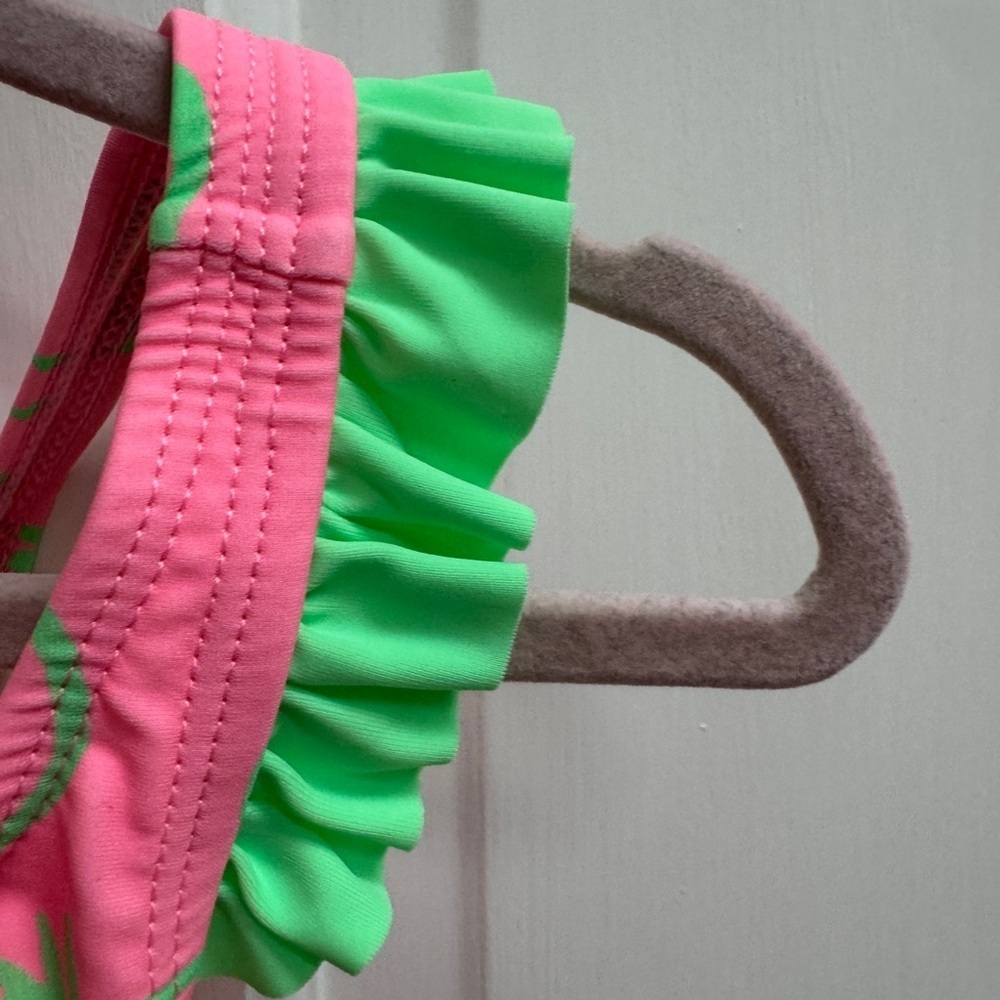 NWOT Okie Dokie 2T Girls Pink & Green Pineapple Bathingsuit Top Bikini - Picture 3 of 5
